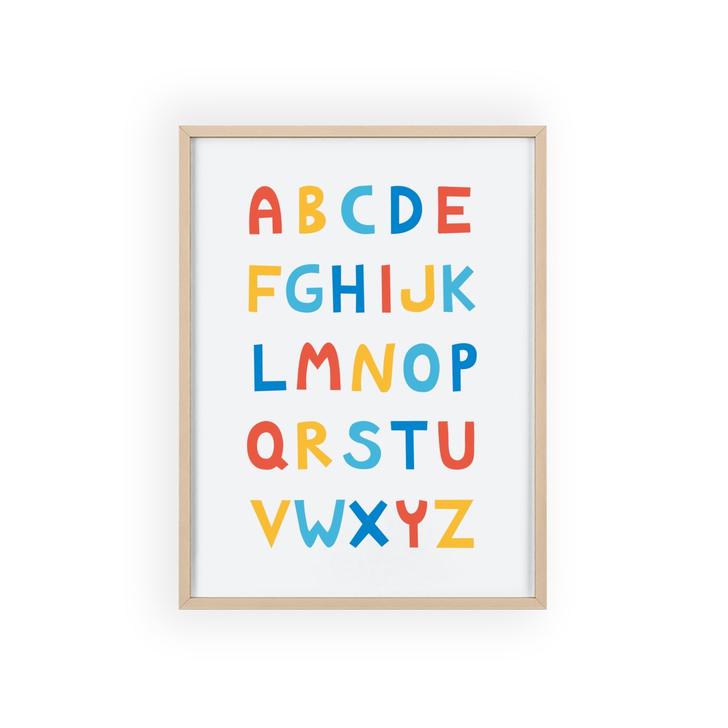 Alphabet Poster with Wooden Frame